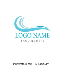 Water wave icon vector illustration design logo