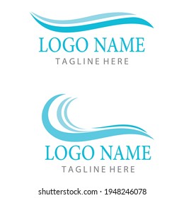 Water wave icon vector illustration design logo