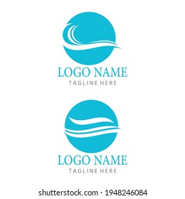 Logo de diseño de ilustraciones de vectores de ondas de agua