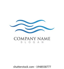 Logo de diseño de ilustraciones de vectores de ondas de agua