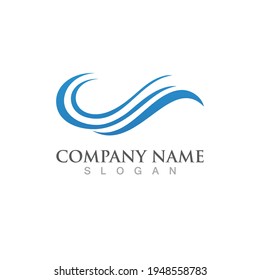 Logo de diseño de ilustraciones de vectores de ondas de agua