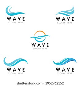 Water wave icon vector illustration design logo