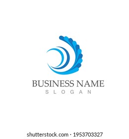 water wave icon vector illustration design template