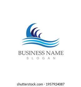 water wave icon vector illustration design template
