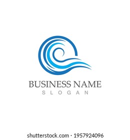 water wave icon vector illustration design template