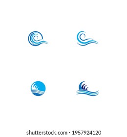 water wave icon vector illustration design template