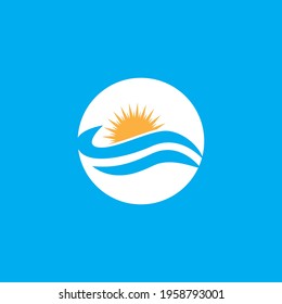 Logo de diseño de ilustraciones de vectores de ondas de agua