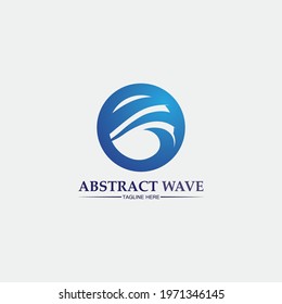 Water wave icon vector illustration design logo blue wave abstract 