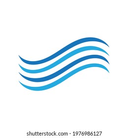 Water wave icon vector illustration design logo