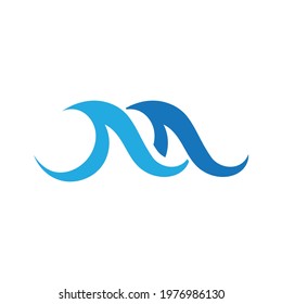 Water wave icon vector illustration design logo
