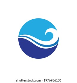 Water wave icon vector illustration design logo