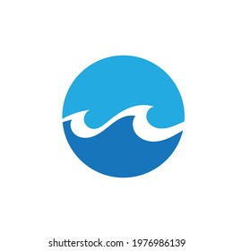 Water wave icon vector illustration design logo