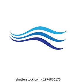 Water wave icon vector illustration design logo