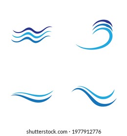 Water wave icon vector illustration design logo
