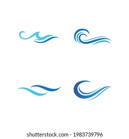 Water wave icon vector illustration design logo