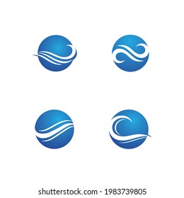 Water wave icon vector illustration design logo
