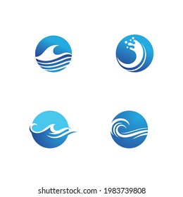Water wave icon vector illustration design logo