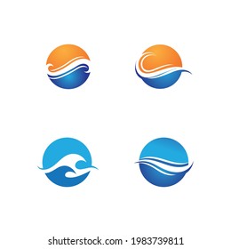 Water wave icon vector illustration design logo