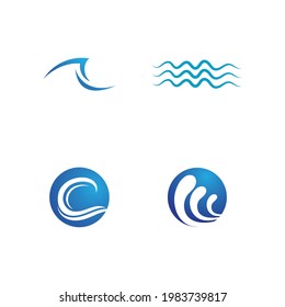 Water wave icon vector illustration design logo