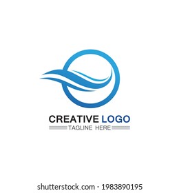 Logo de diseño de ilustraciones de vectores de ondas de agua