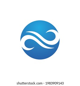 Water wave icon vector illustration design logo