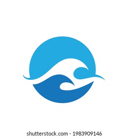 Water wave icon vector illustration design logo