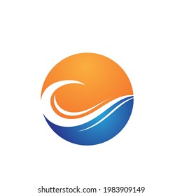 Logo de diseño de ilustraciones de vectores de ondas de agua