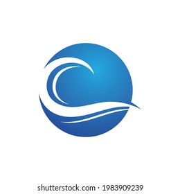 Logo de diseño de ilustraciones de vectores de ondas de agua