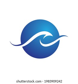 Water wave icon vector illustration design logo