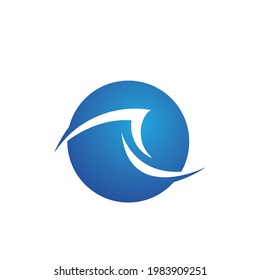 Water wave icon vector illustration design logo