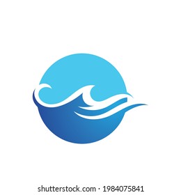 Logo de diseño de ilustraciones de vectores de ondas de agua