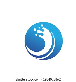 Logo de diseño de ilustraciones de vectores de ondas de agua