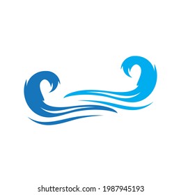 Water wave icon vector illustration design logo