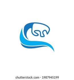 Logo de diseño de ilustraciones de vectores de ondas de agua