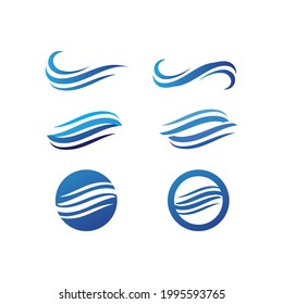 Water wave icon vector illustration design logo design for business ocean beach and landscape