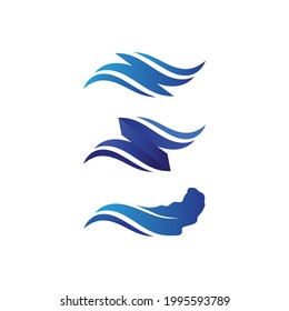 Water wave icon vector illustration design logo design for business ocean beach and landscape
