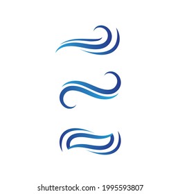 Wasserwelle-Symbol, Vektorgrafik-Design Logo-Design für Business-Ocean-Strand und Landschaft