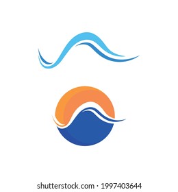 Water wave icon vector illustration design logo design beach ocean and landscape 