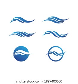 Water wave icon vector illustration design logo design beach ocean and landscape 
