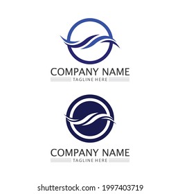 Water wave icon vector illustration design logo design beach ocean and landscape 