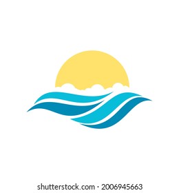 Water wave icon vector illustration design template
