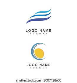 Water wave icon vector illustration design logo