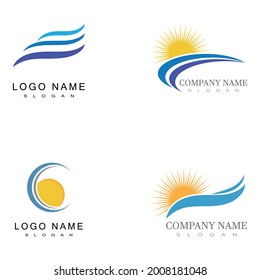 Logo de diseño de ilustraciones de vectores de ondas de agua