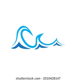 Water wave icon vector illustration design logo