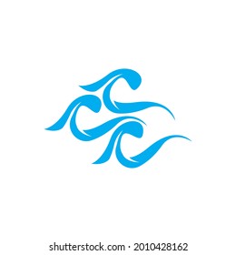 Water wave icon vector illustration design logo