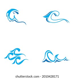 Water wave icon vector illustration design logo