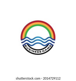 Water wave icon vector illustration design logo