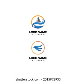 Water wave icon vector illustration design logo