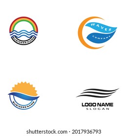 Water wave icon vector illustration design logo