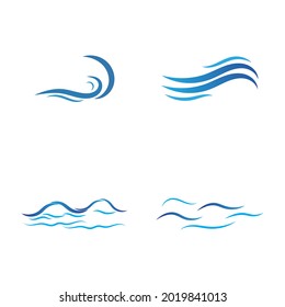 Water wave icon vector illustration design logo